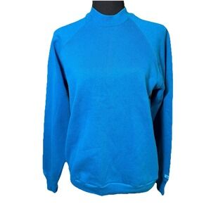 True Vintage 1970s Russell Athletic Sweatshirt Ladies LG Blue Crewneck Blank USA